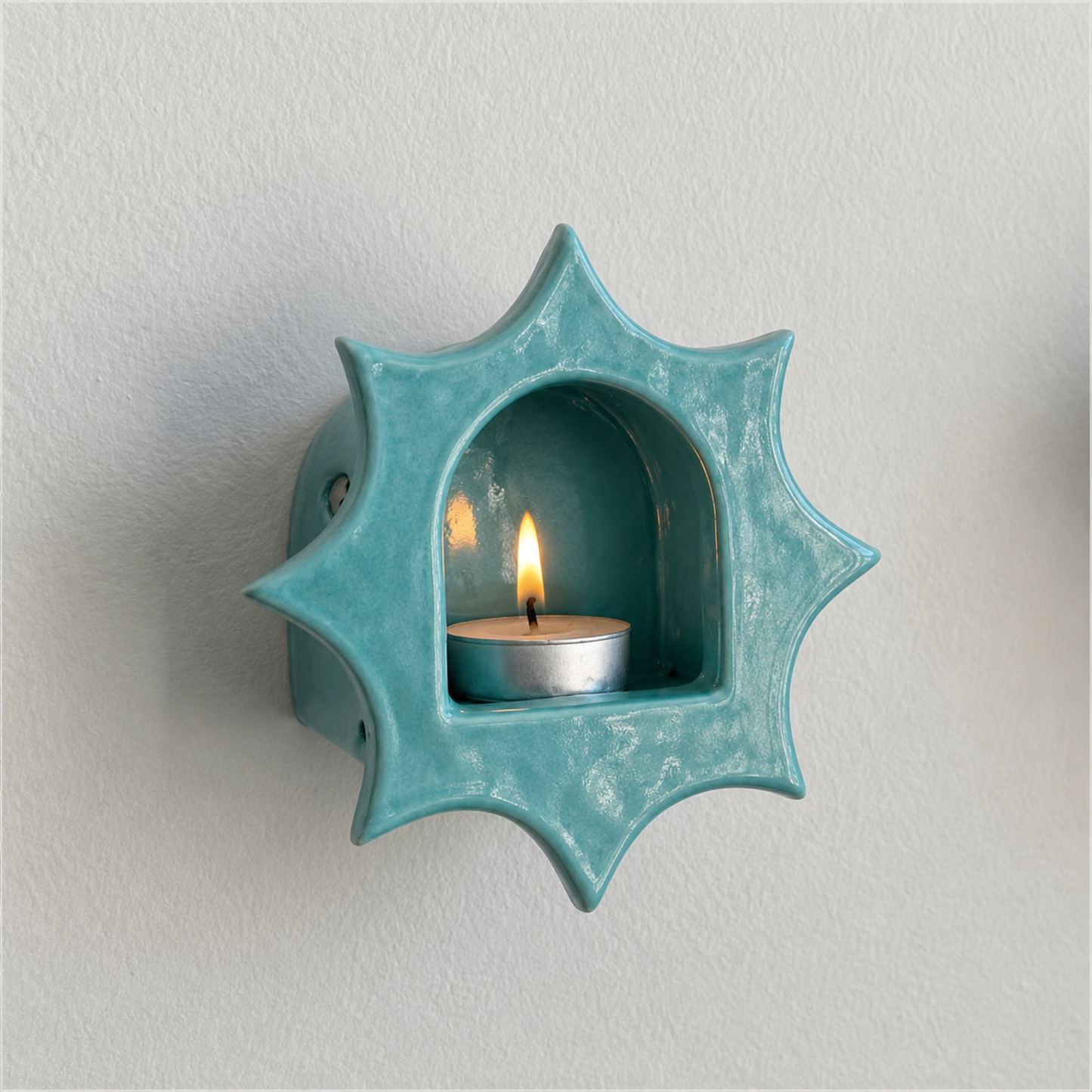 Ceramic Sunburst Wall Candle Holder - NN01
