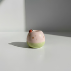 Handmade Ladybug Matcha Bowl Set, Cherry Blossom Ceramic Matcha Tea Set, LA05