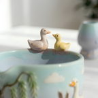 Ombré Goose Silly Matcha Bowl | Handmade Ceramic Chawan | LA020