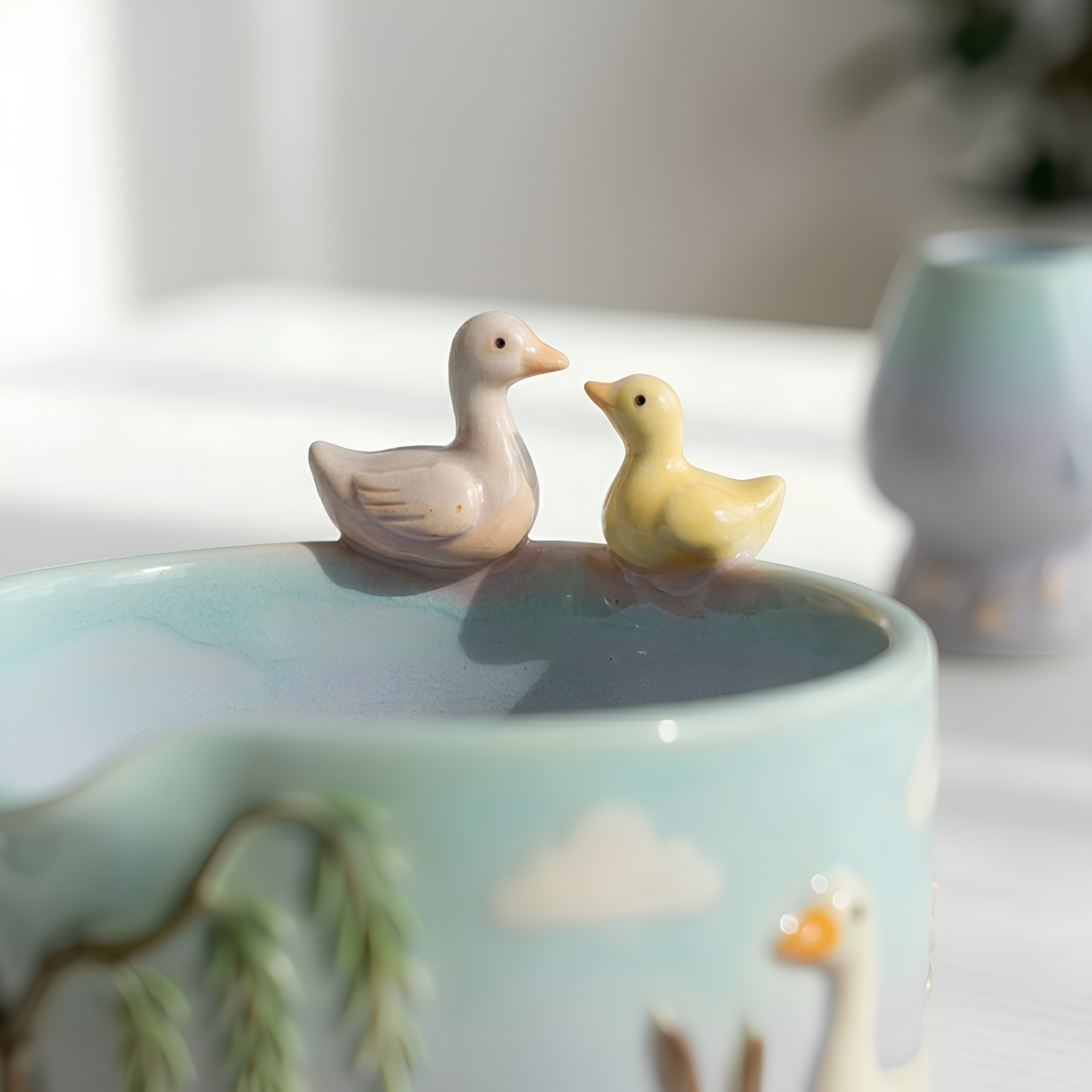 Ombré Goose Silly Matcha Bowl | Handmade Ceramic Chawan | LA020