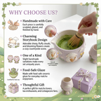 Happy Little Lamb Matcha Bowl | Handmade Ceramic Chawan | LA014