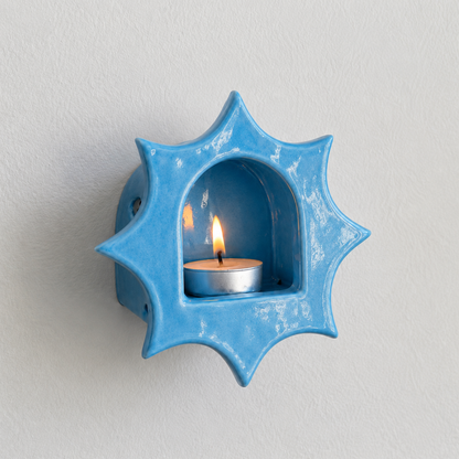 Ceramic Sunburst Wall Candle Holder - NN01