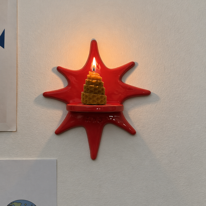 Handmade Ceramic Sunburst Wall Tealight Candle Holder - NN02