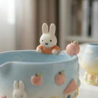 Ombre Cute Bunny Matcha Bowl | Handmade Ceramic Chawan | LA025