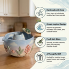 Ombre Sea Turtle Matcha Bowl | Handmade Ceramic Chawan | LA029