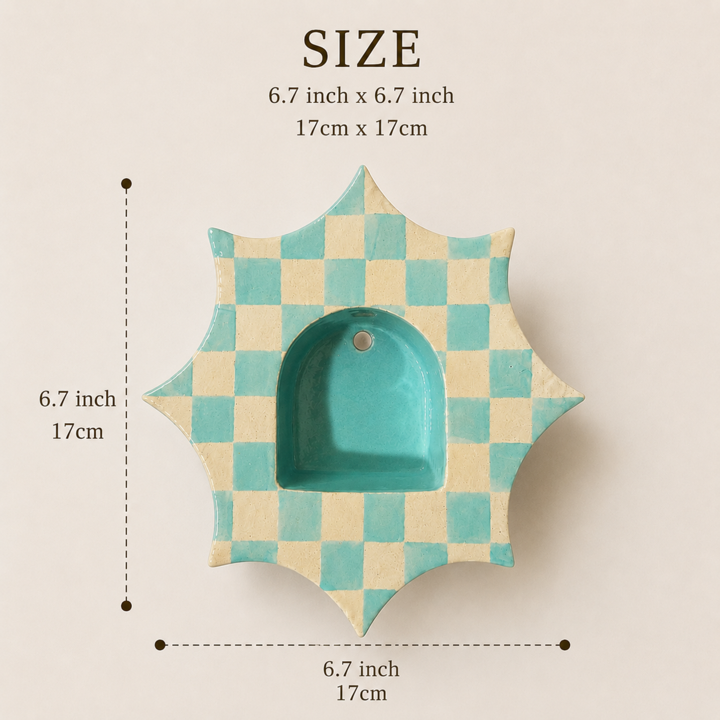 Ceramic Checkerboard Wall Candle Holder - NN05