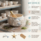 Grid Dolphin Matcha Bowl Set | Handmade Matcha Bowl Set | LA039