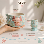 Grid Axolotl Matcha Bowl Set | Handmade Matcha Bowl Set | LA040