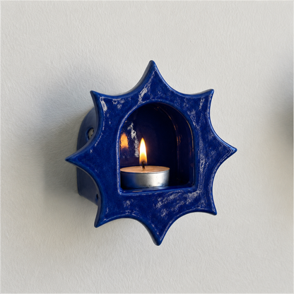 Ceramic Sunburst Wall Candle Holder - NN01