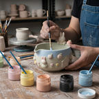 Ombre Cute Bunny Matcha Bowl | Handmade Ceramic Chawan | LA025