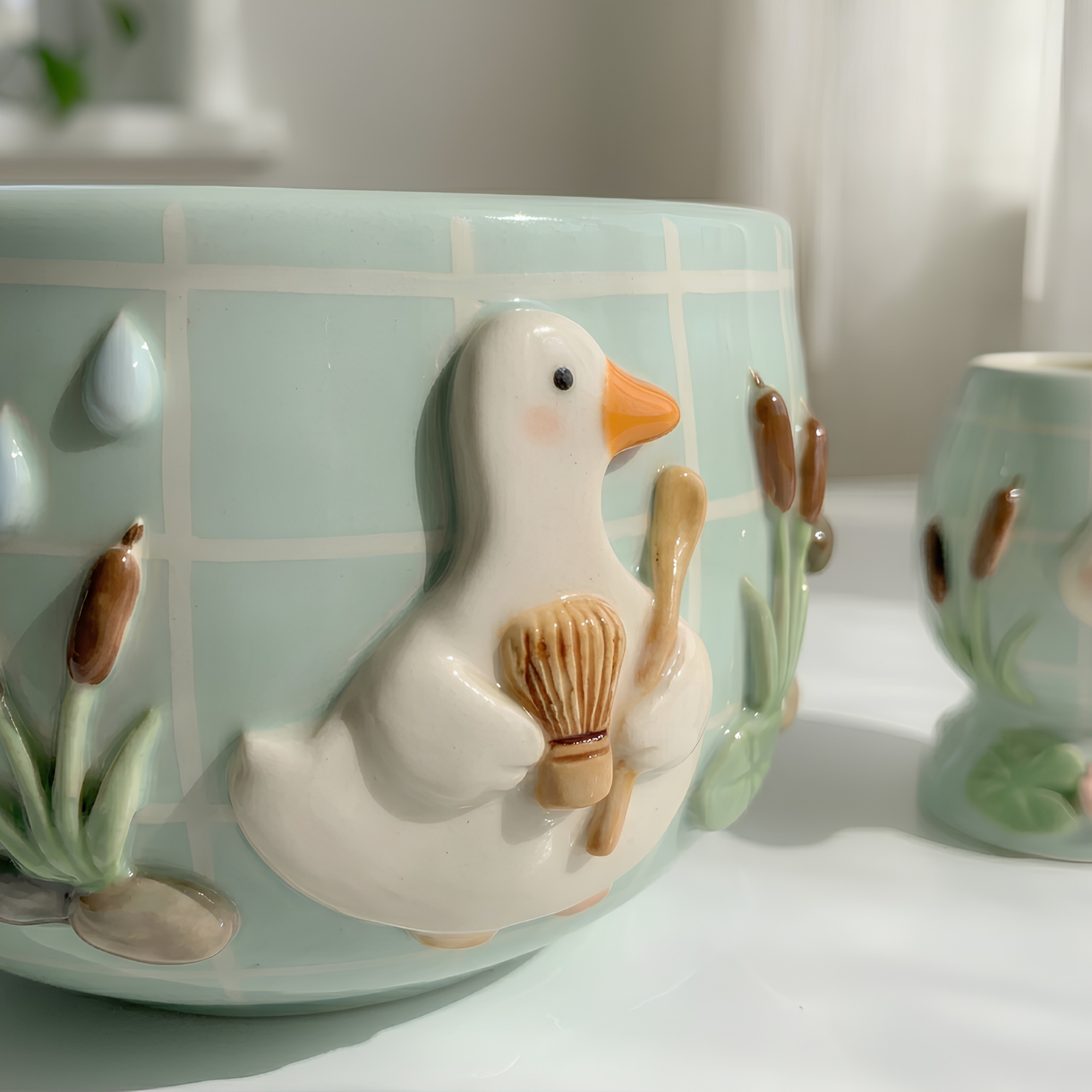Duck Matcha Bowl | Handmade Ceramic Chawan | LA012
