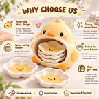 Chick Ceramic Dipping Dish Set - Flower Shaped Sauce Plates & Holder, Handmade Tableware.
