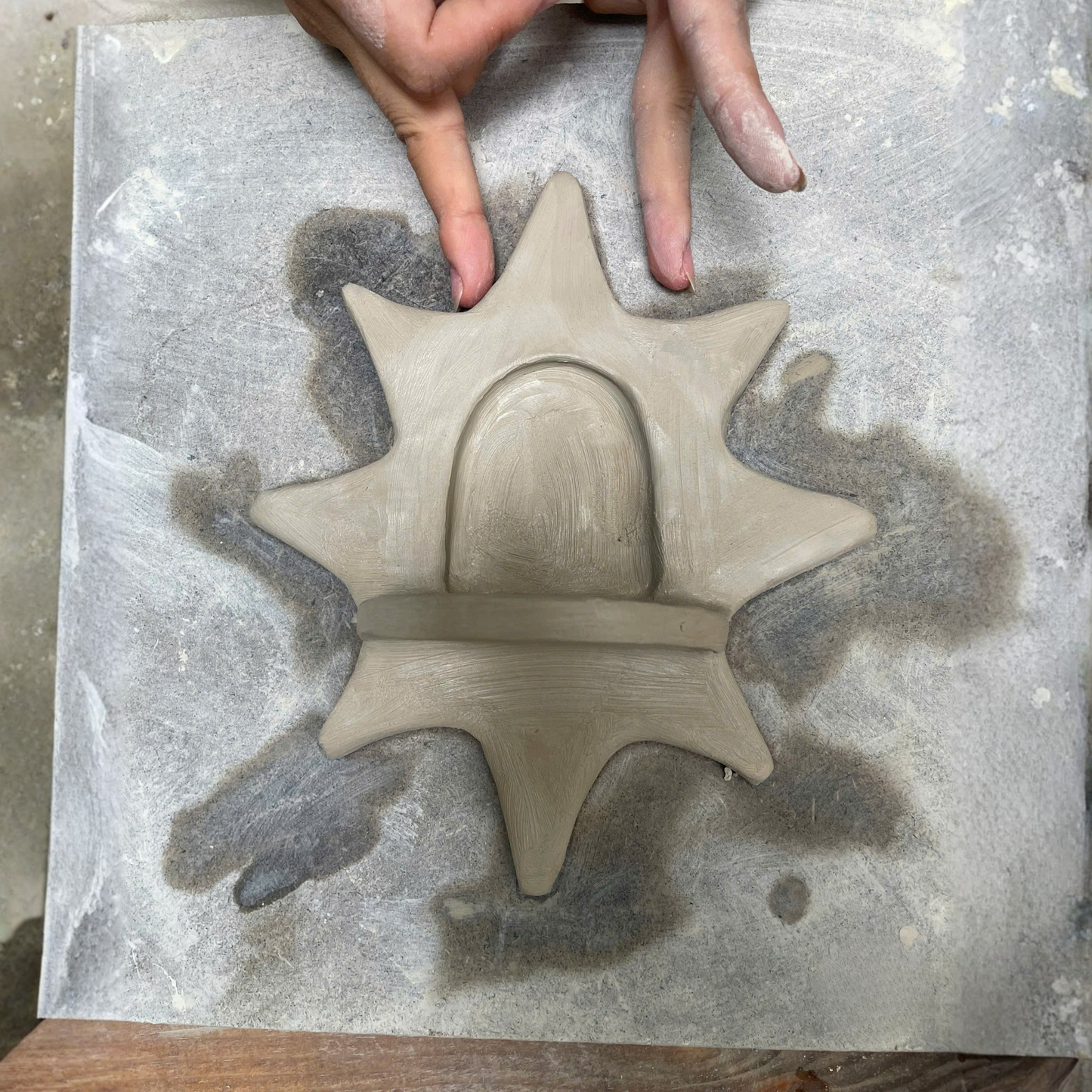 Handmade Ceramic Sunburst Wall Tealight Candle Holder - NN02