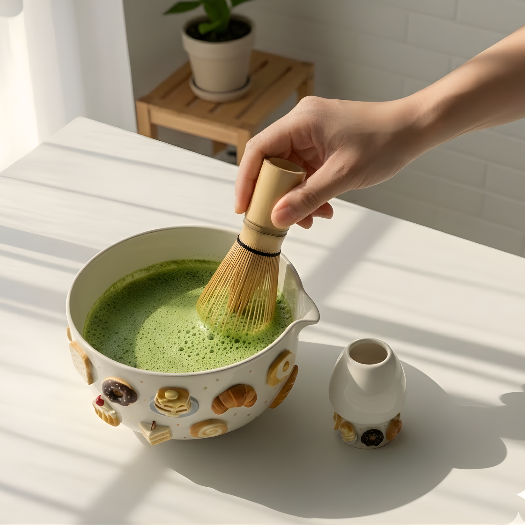 Cake Matcha Bowl | Handmade Matcha Bowl Set | LA035
