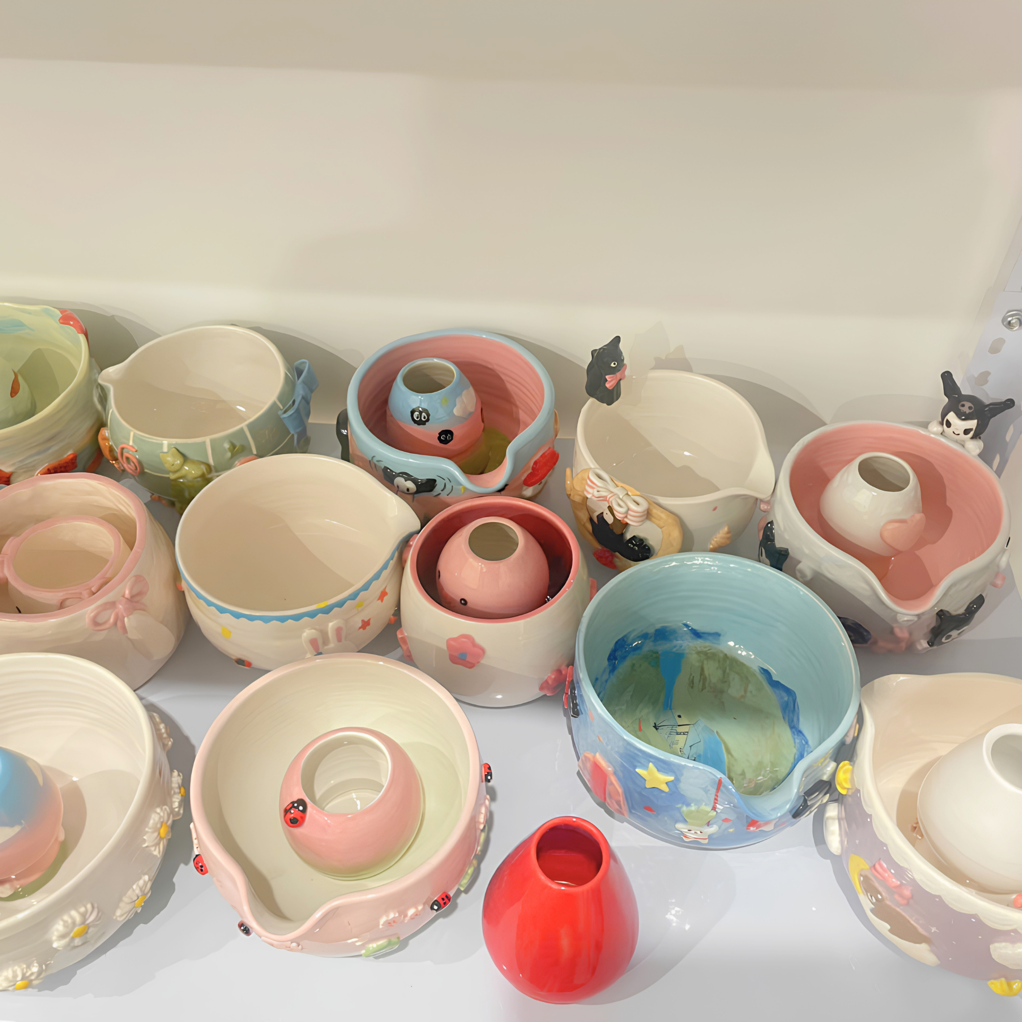 Handmade Matcha Tea Set Ready to Ship - Ceramic Matcha Bowl Set with Whisk Holder - Unique Tea Lover Gift - Birthday Gift - LA