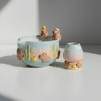 Ombre Cappybara Matcha Bowl | Handmade Ceramic Chawan | LA017