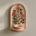 Handmade Ceramic Wall Candle Holder, Floral Taper Candle Sconce, Cottagecore Wall Decor, Unique Housewarming Gift Set | Ceramic Wall Candle Holder | LA119