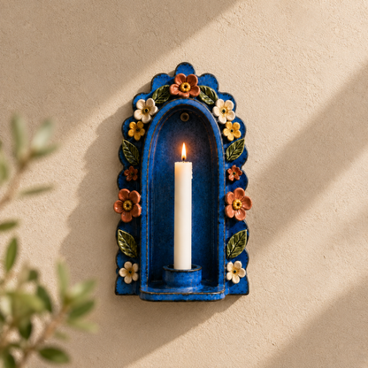 Ceramic Floral Arch Wall Candle Holder -NN09