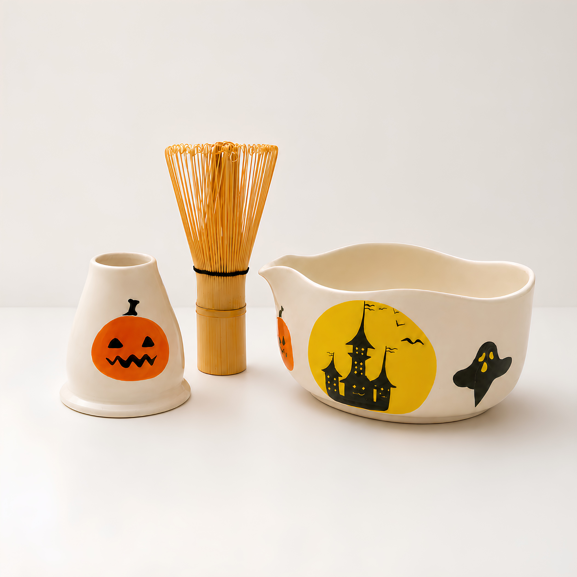 Halloween Ceramic Matcha Set with Chasen Holder