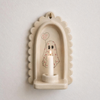 Halloween Wall Decor, Ghost Candle Holder, Handmade Ceramic Wall Sconce, Taper Candle Holder, Cute Spooky Home Decor | LA139