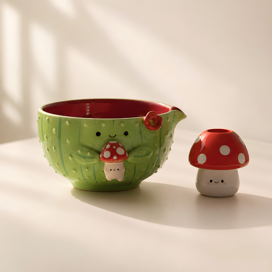 Mushroom Garden Ceramic Matcha Set - NN004