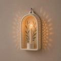 Perforated Ceramic Wall Sconce, Handmade Candle Lantern, Taper Candle Holder, Botanical Light Decor, Tealight Holder, Housewarming Gift | LA138