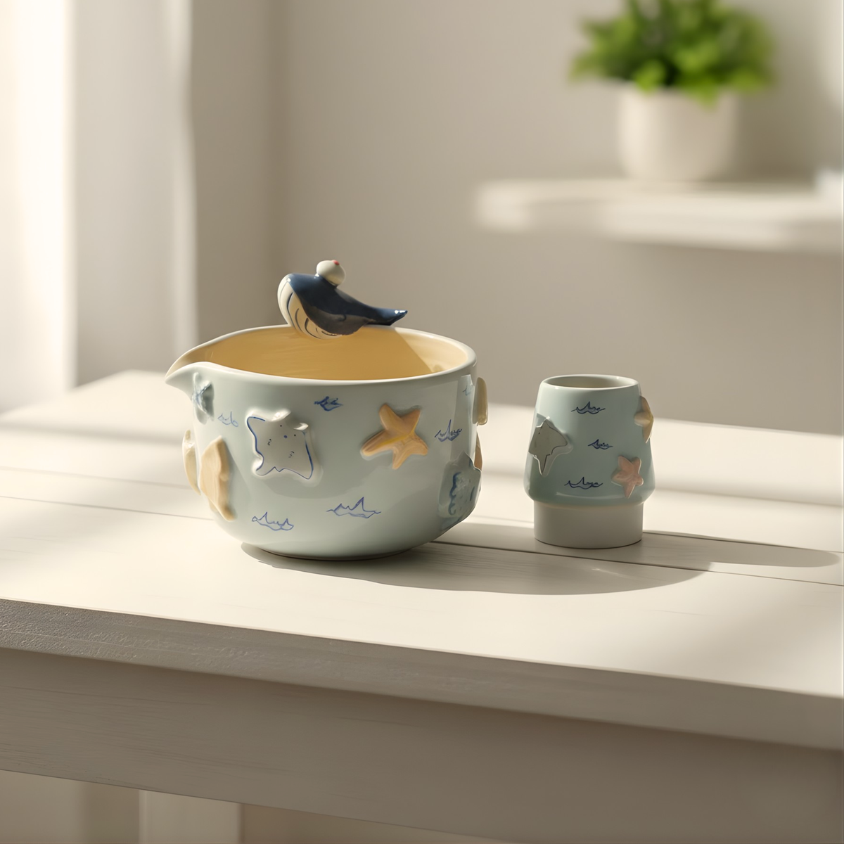 Dolphin Matcha Bowl | Handmade Matcha Bowl Set | LA034