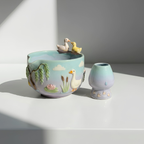 Ombré Goose Silly Matcha Bowl | Handmade Ceramic Chawan | LA020