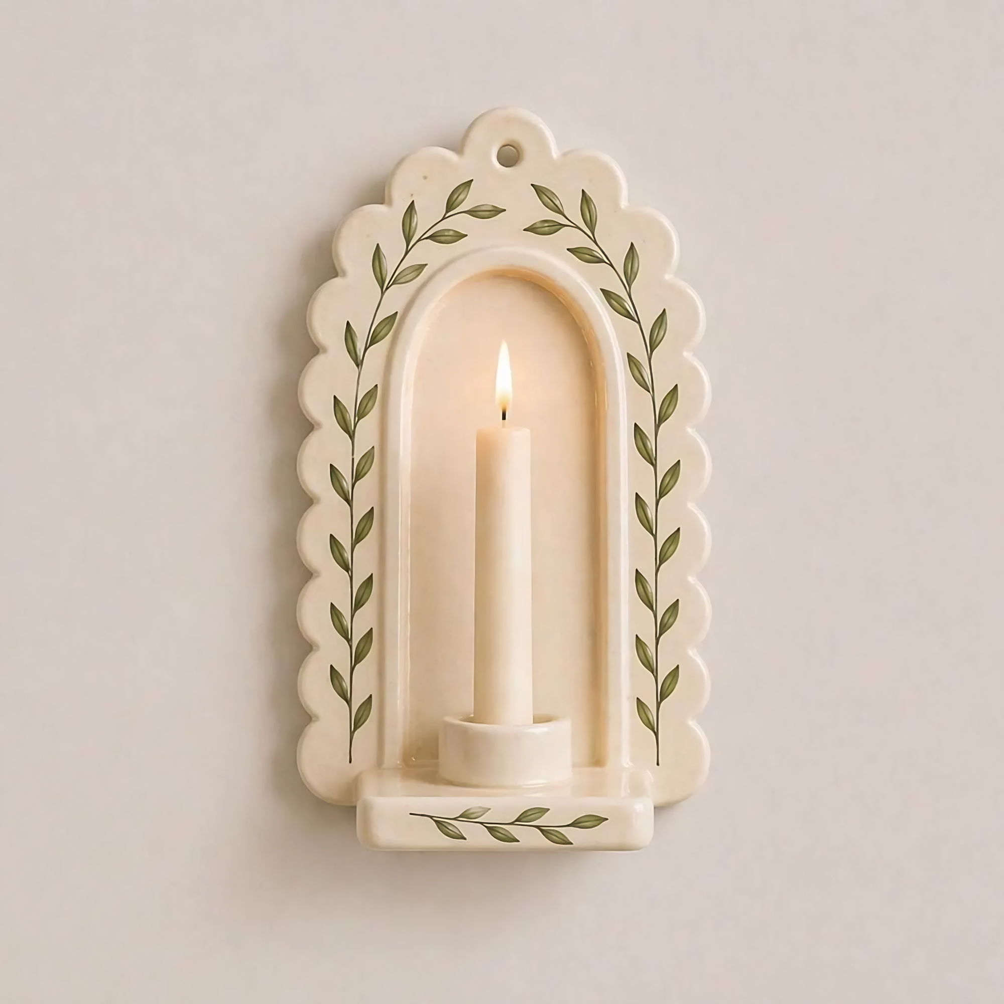 Ceramic Wall Candle Holder, Wall Sconce, Handmade Ceramic Sconce, Cottagecore Decor, Housewarming Gift, Gift for Her, Kitchen Wall Decor | LA131