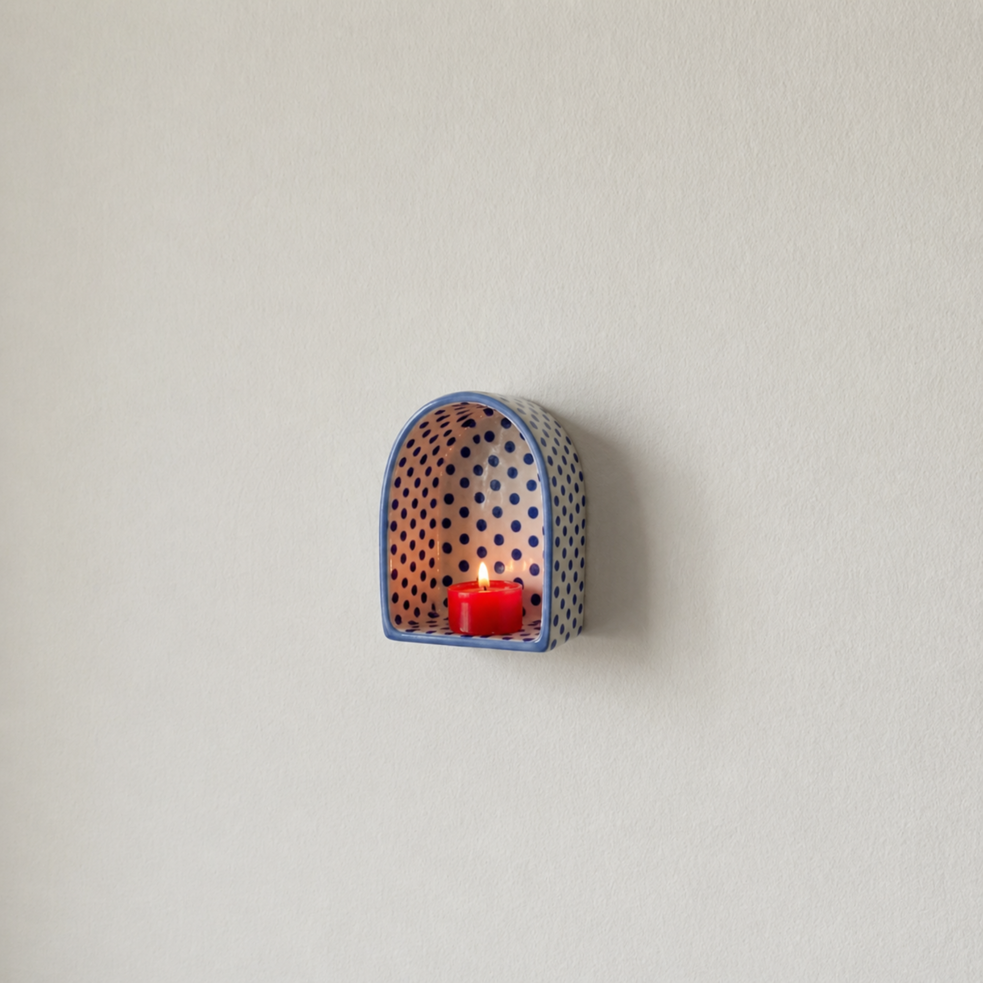 Ceramic Checkerboard Arch Wall Tealight Holder - NN08
