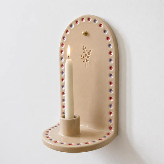 Ceramic Arch Wall Taper Candle Holder - NN06