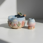 Ombre Sea Turtle Matcha Bowl | Handmade Ceramic Chawan | LA029