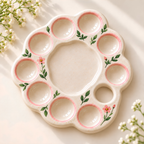Ceramic Paint Mixing Palette Tray - Handmade Artist Palette with Hand Grip Hole, Pottery Painting Tool, Gift for Artists