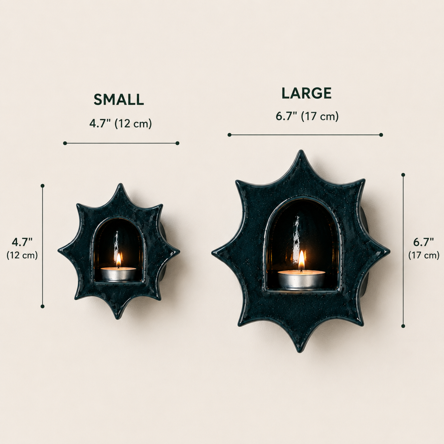 Ceramic Sunburst Wall Candle Holder - NN01