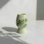 Green Frog Matcha Bowl | Handmade Ceramic Chawan | LA011