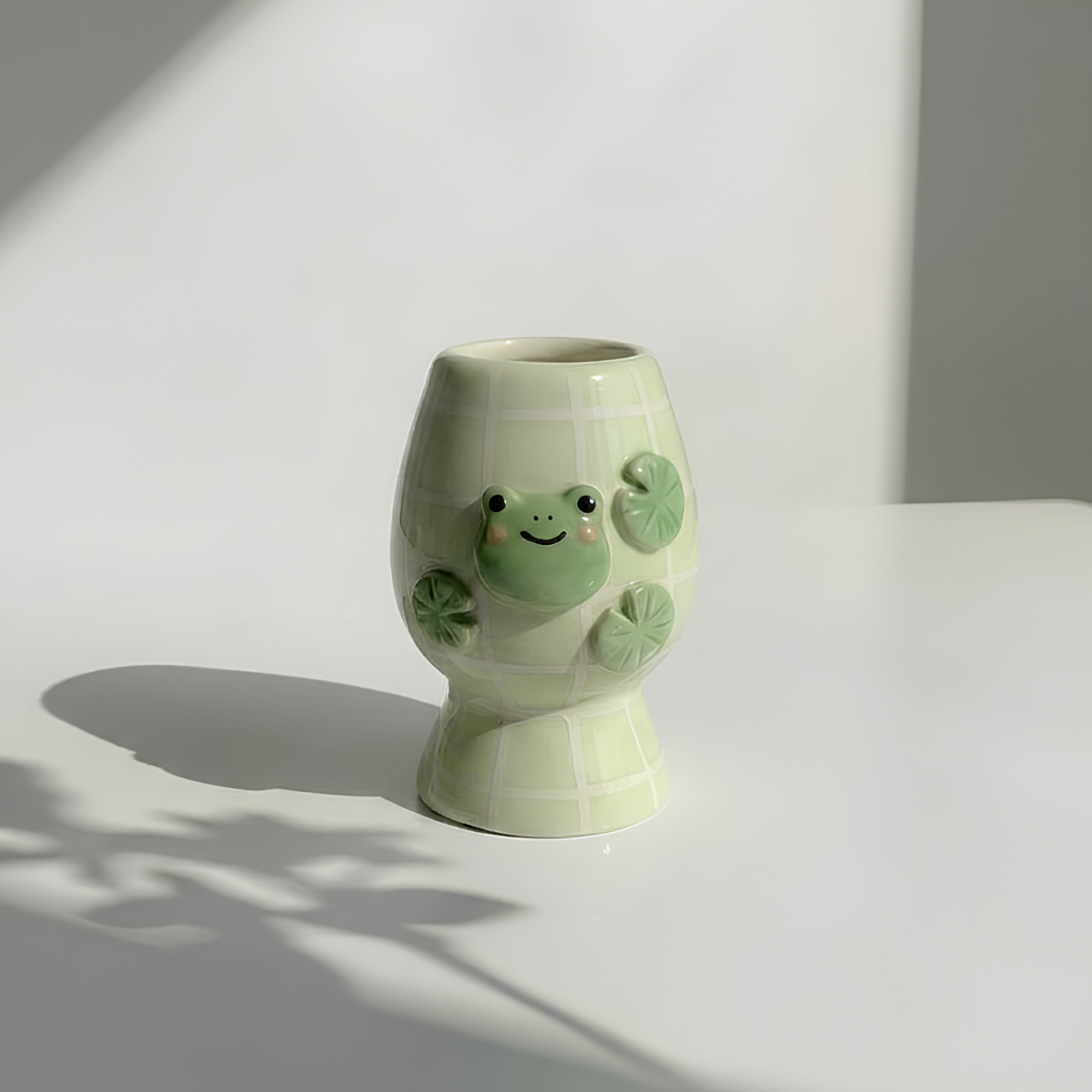 Green Frog Matcha Bowl | Handmade Ceramic Chawan | LA011