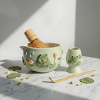 Green Frog Matcha Bowl | Handmade Ceramic Chawan | LA011