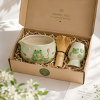 Green Frog Matcha Bowl | Handmade Ceramic Chawan | LA011