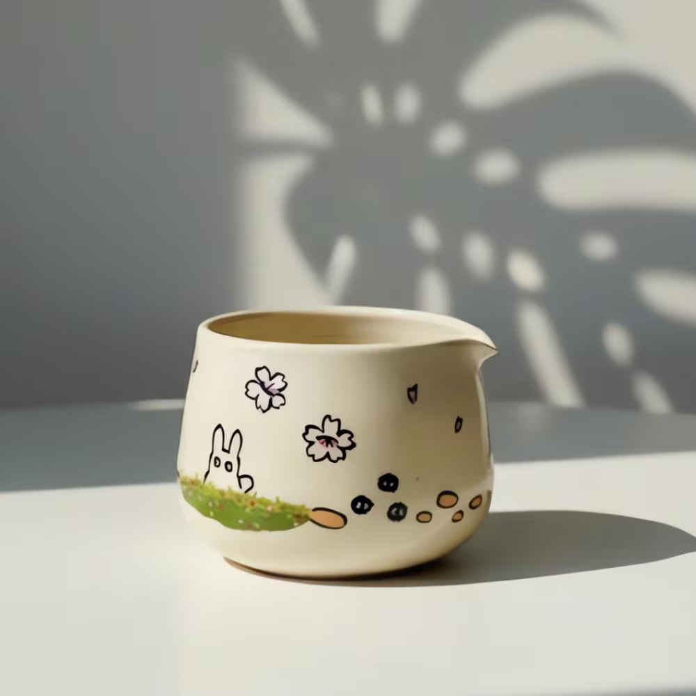 Forest Spirit Ceramic Matcha Set  | Handmade Matcha Bowl Set | LA038
