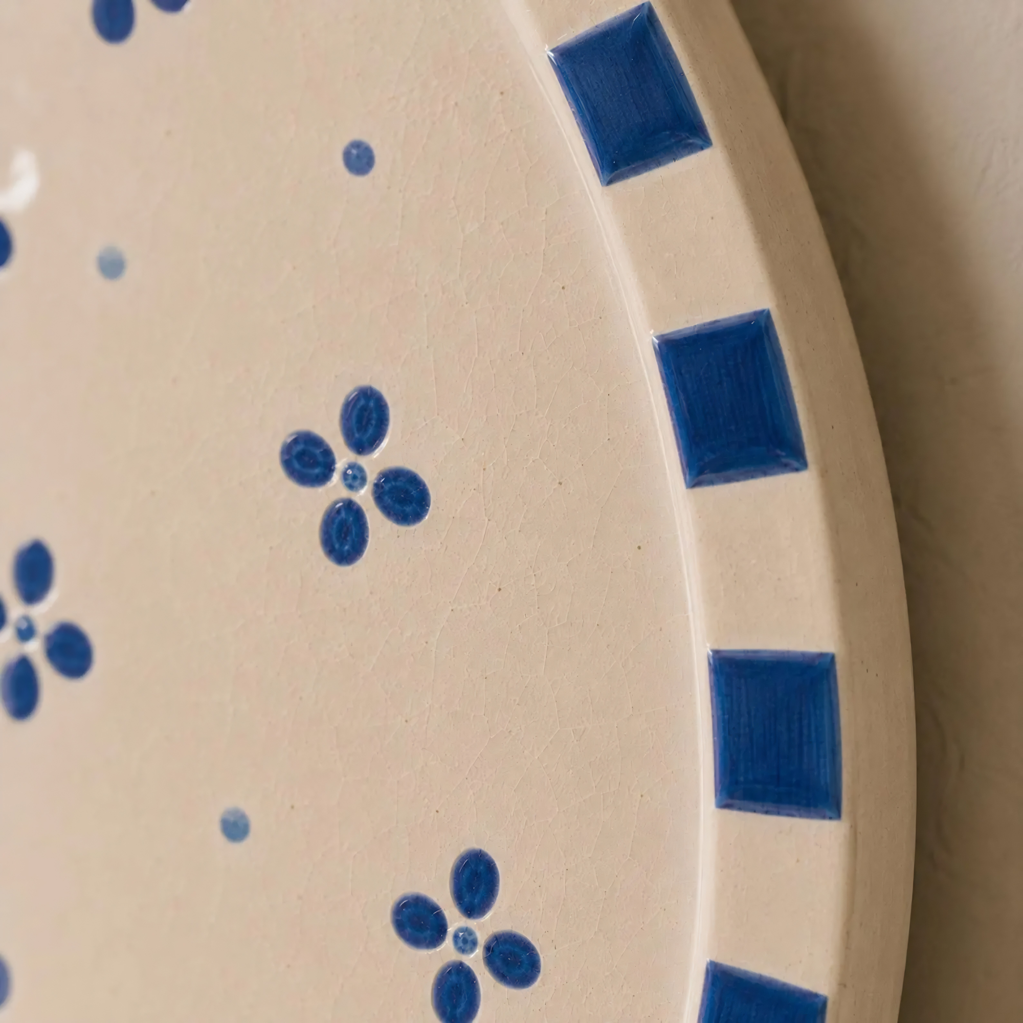 Blue Floral Wall Candle Holder, Handmade Ceramic Wall Sconce, Mediterranean Decor, Cottagecore Wall Decor, Housewarming Gift | LA124