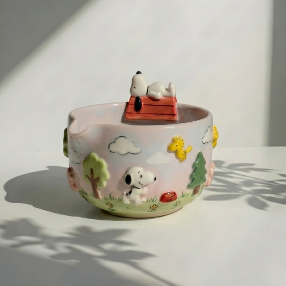 Cute Dog Matcha Bowl Set | Handmade Ceramic Puppy Doghouse Whisk Holder | Pastel Backyard Chawan | Dog Lover Gift for Tea Lovers | LA057