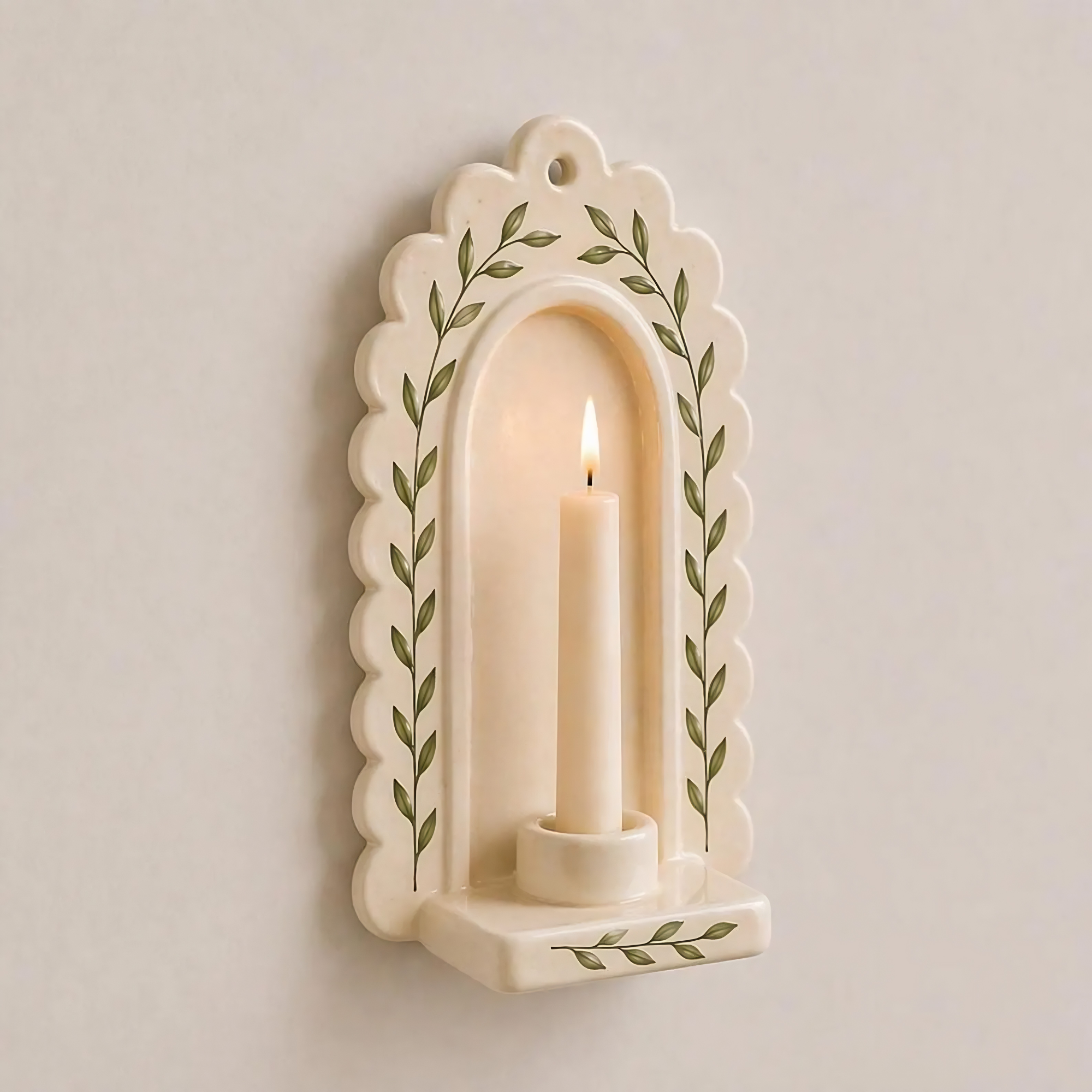 Ceramic Wall Candle Holder, Wall Sconce, Handmade Ceramic Sconce, Cottagecore Decor, Housewarming Gift, Gift for Her, Kitchen Wall Decor | LA131