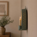 Ceramic Ajour Wall Candle Holder, Shadow Casting Wall Sconce, Handmade Perforated Candle Holder, Housewarming Gift Decor | LA128