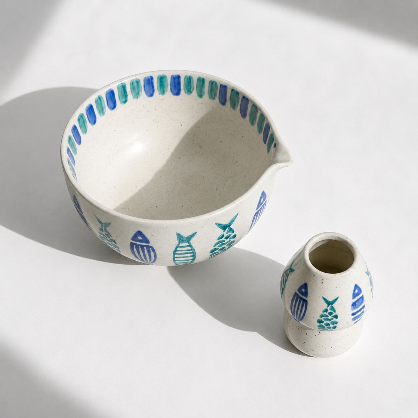 Blue Fish Ceramic Matcha Set - NN003