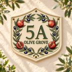 Personalized Ceramic House Number Sign - Olive & Pomegranate Address Plaque, Handmade Mediterranean Wall Decor