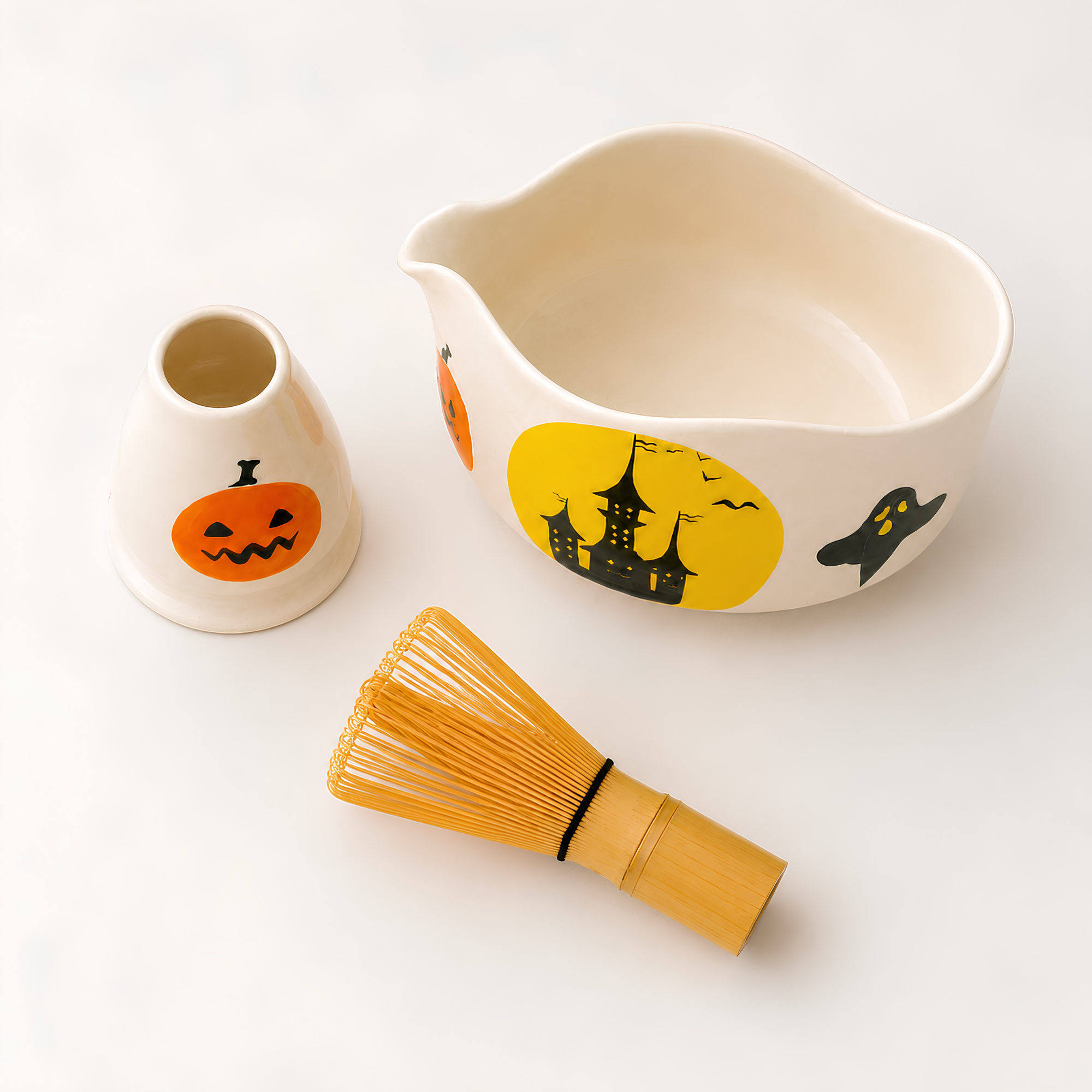 Halloween Ceramic Matcha Set with Chasen Holder