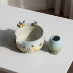 Ombre Bee Matcha Bowl Set  | Handmade Matcha Bowl Set | LA040