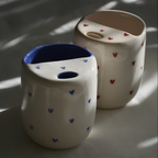 Handmade Ceramic Travel Mug, Reusable Coffee Cup with Built-in Lid, Cherry Cottagecore Mug, Eco Friendly Gift | LA039