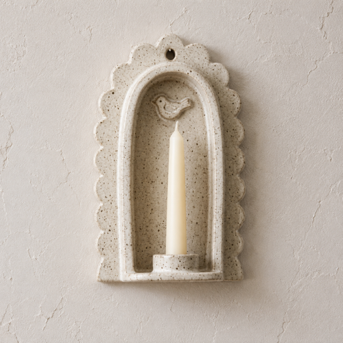 Ceramic Bird Arch Wall Candle Holder - NN07