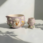 Happy Little Lamb Matcha Bowl | Handmade Ceramic Chawan | LA014
